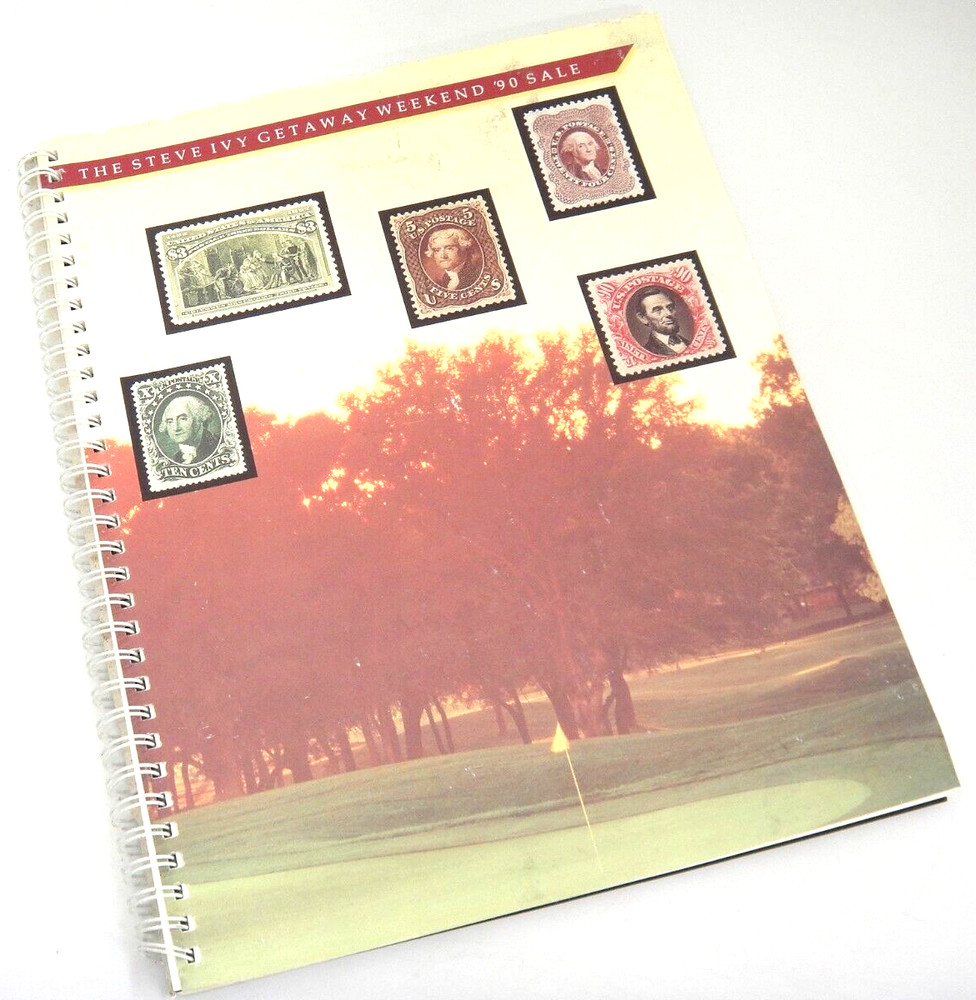 Steve Ivy Stamp Auction Catalog 1990 Spiral Bound Color US Worldwide