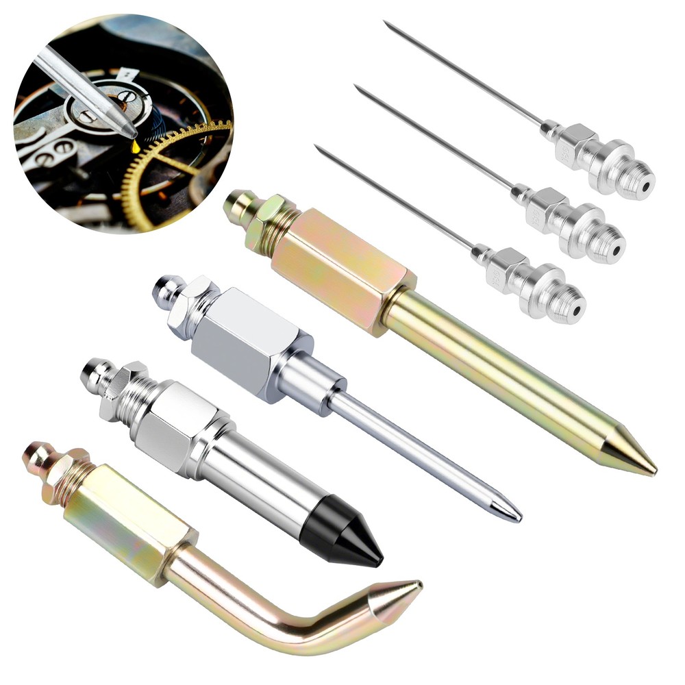 7 pcs Grease Gun Accessory Tool Kit Needle Nozzle Adapter Coupler Tip Dispenser