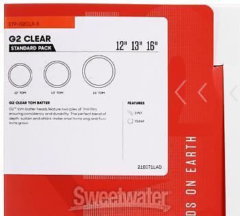 Evans G2 Tom Pack - 12", 13", 16" - Clear
