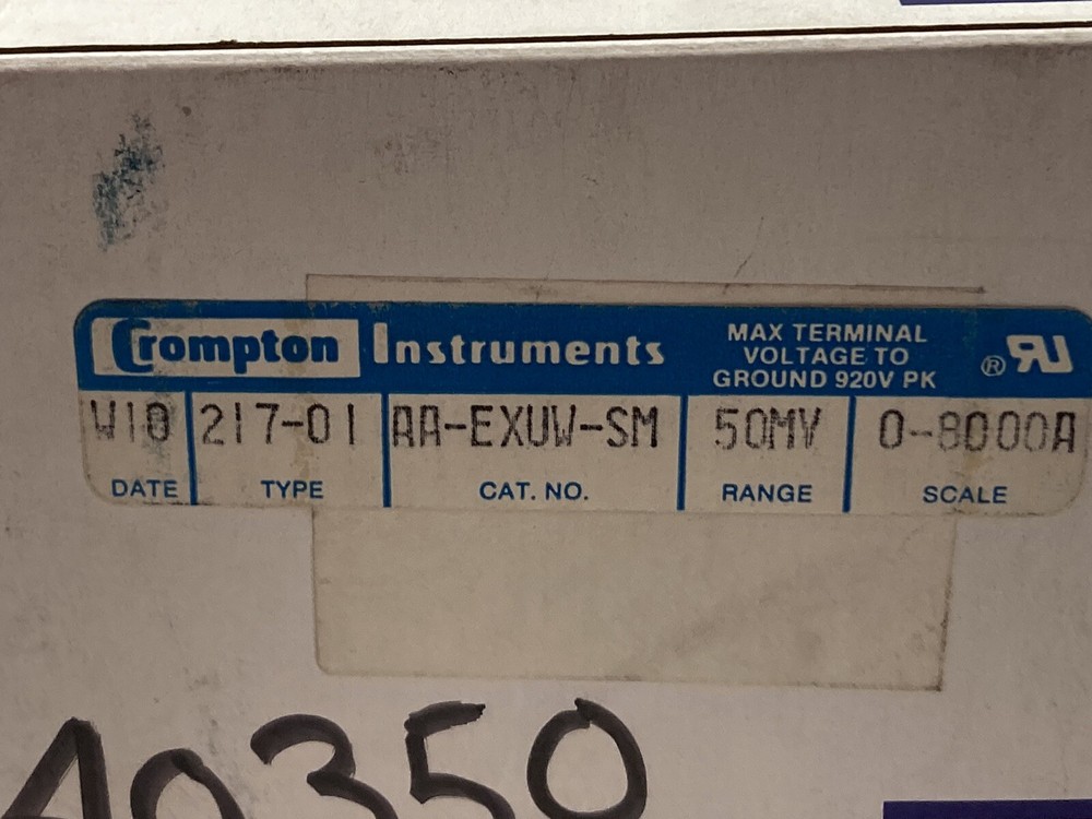 Crompton Instruments,Type 217-01,Panel Meter 0-8000A