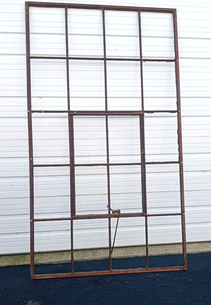 LARGE METAL FACTORY/INDUSTRIAL MULTIPANE WINDOW FRAMES