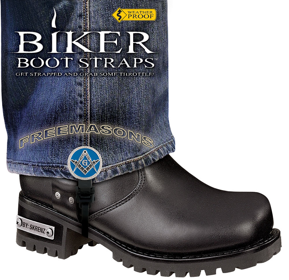4" Freemasons Biker Boot Straps