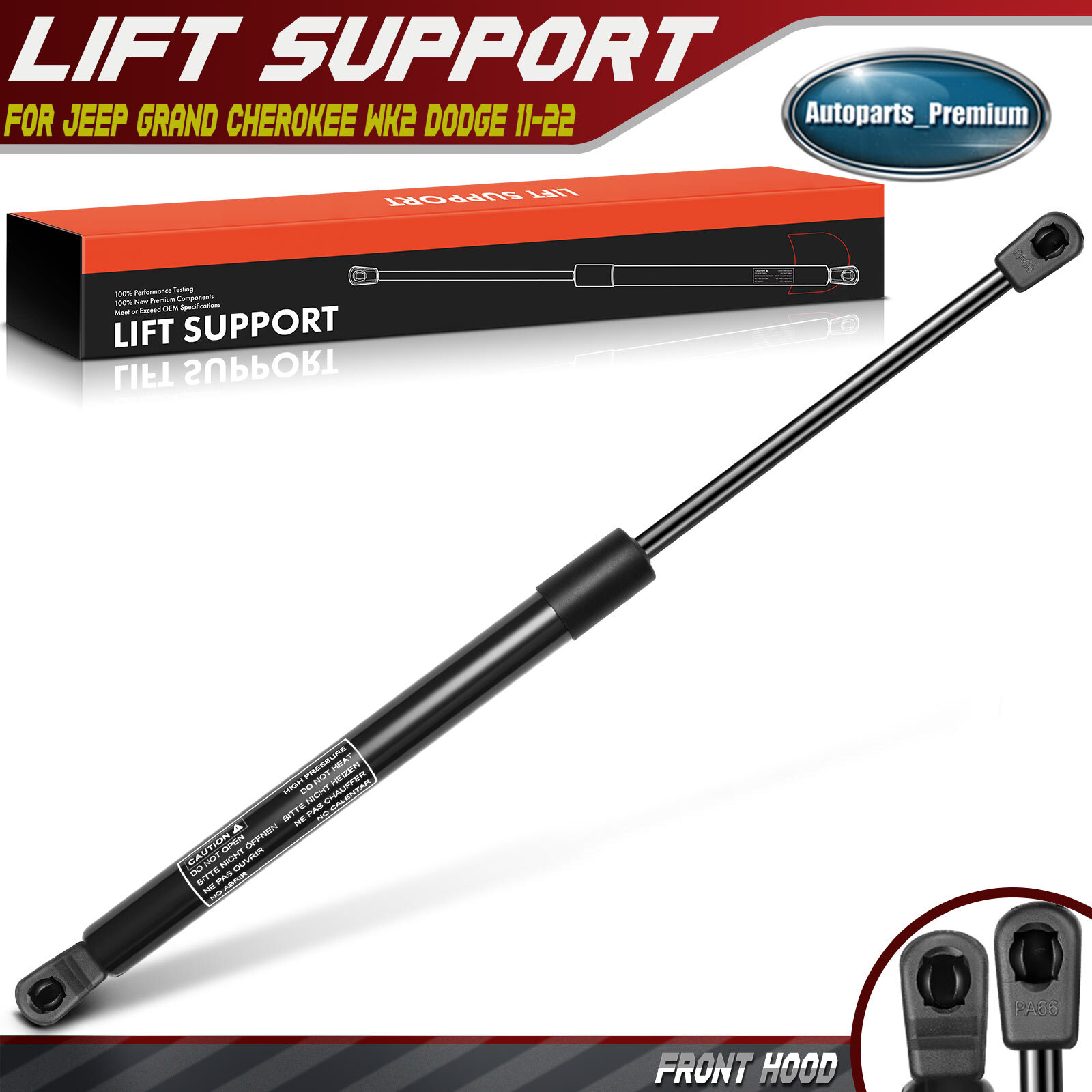 Front Hood Lift Supports Shocks Struts for Jeep Grand Cherokee WK2 Dodge Durango