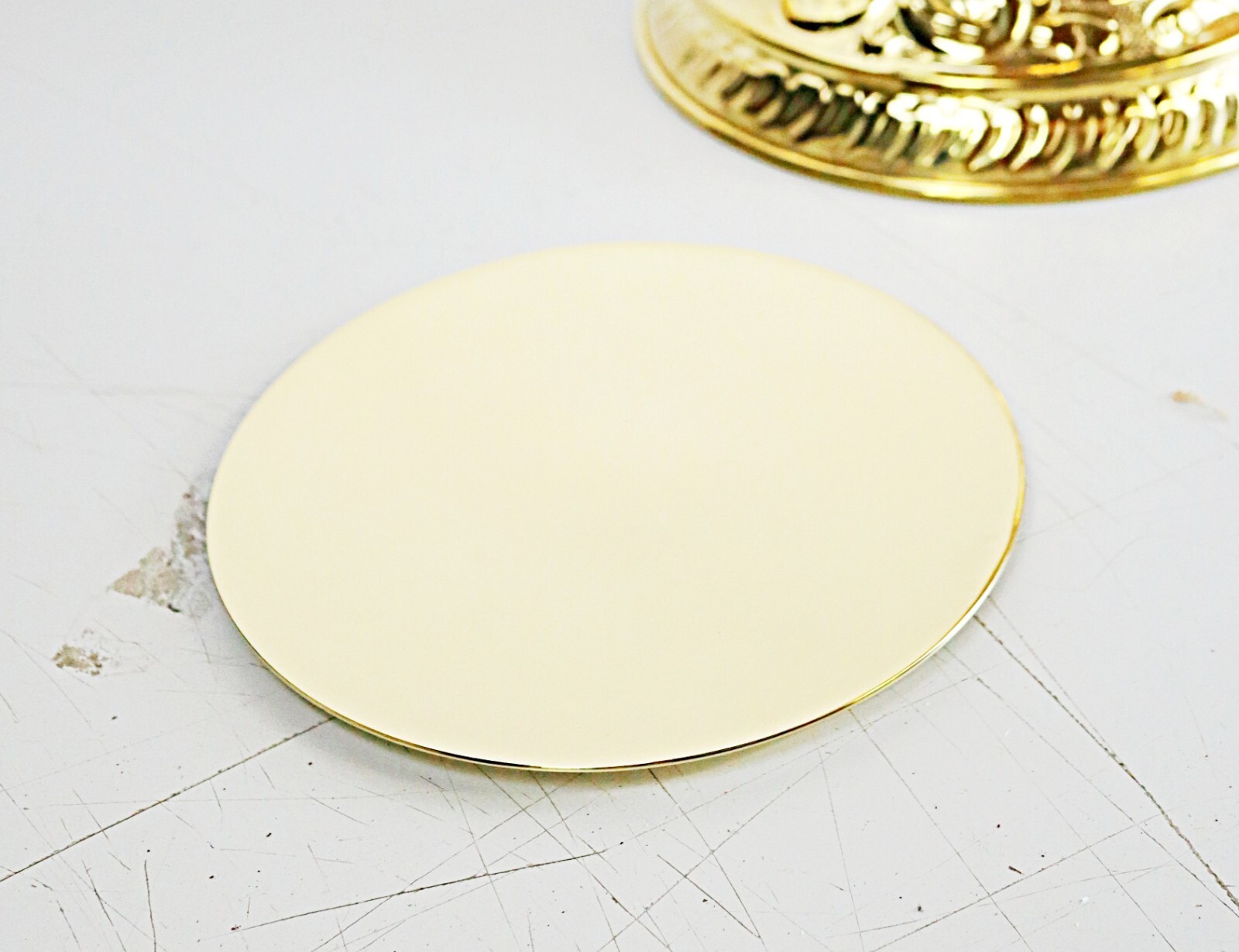 Polished Nickel Plate and Brass 9 oz Orthodox Chalice with Paten Set