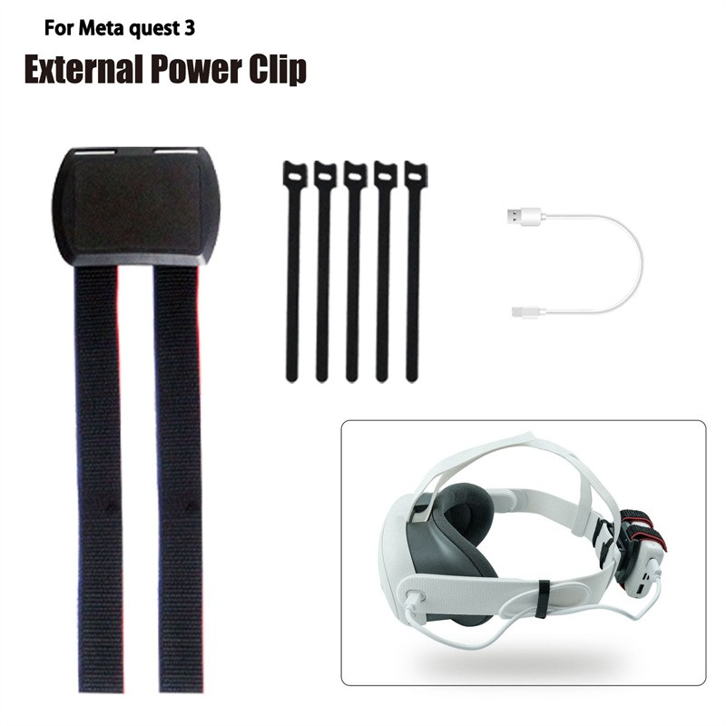 For Vision Pro VR Headset Battery Back Tie Strap Mobile Power Supply Strap Set