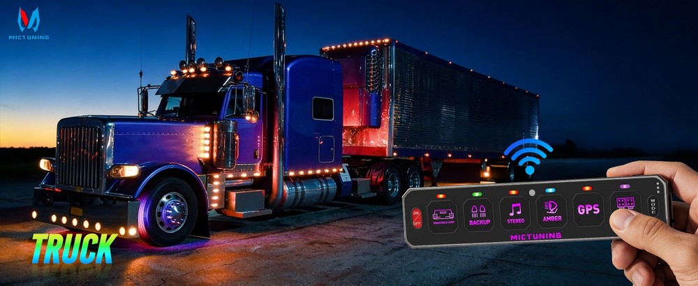 MICTUNING MS600 Wireless 6 Gang LED Touch Switch Panel Slim Circuit Relay System