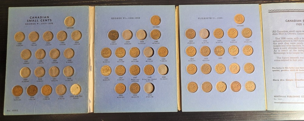 Canada Penny Folder with 36 Coins - 23 Different Dates Ranged 1937-1966