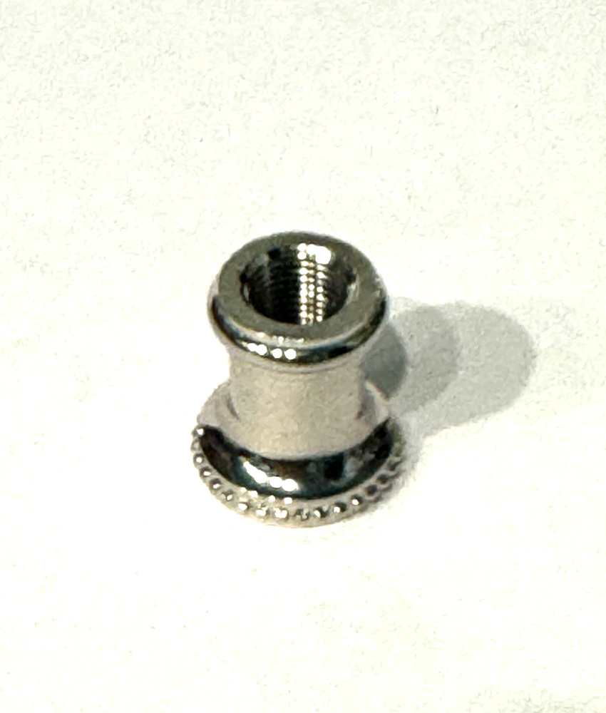 7/8" Nickel Plated Solid Brass Beaded Neck Tapped 1/8IPS spindle coupling