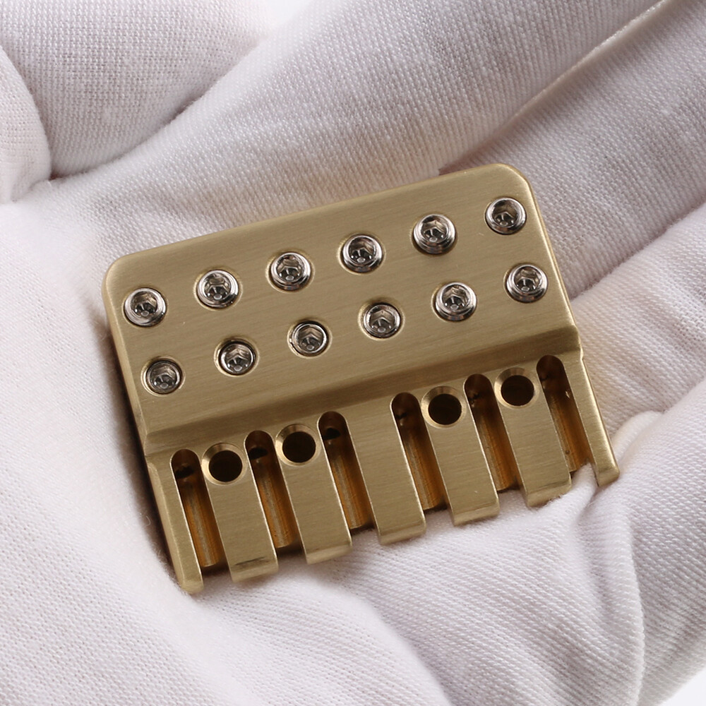 6 String Headless Guitar Bridge Tailpiece & Brass String Lock, Locking Nut