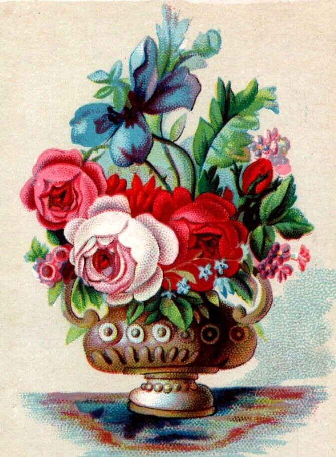 Gem Stove Stove Mfg Co QUINCY IL Floral Bouquet  Victorian Trade Card