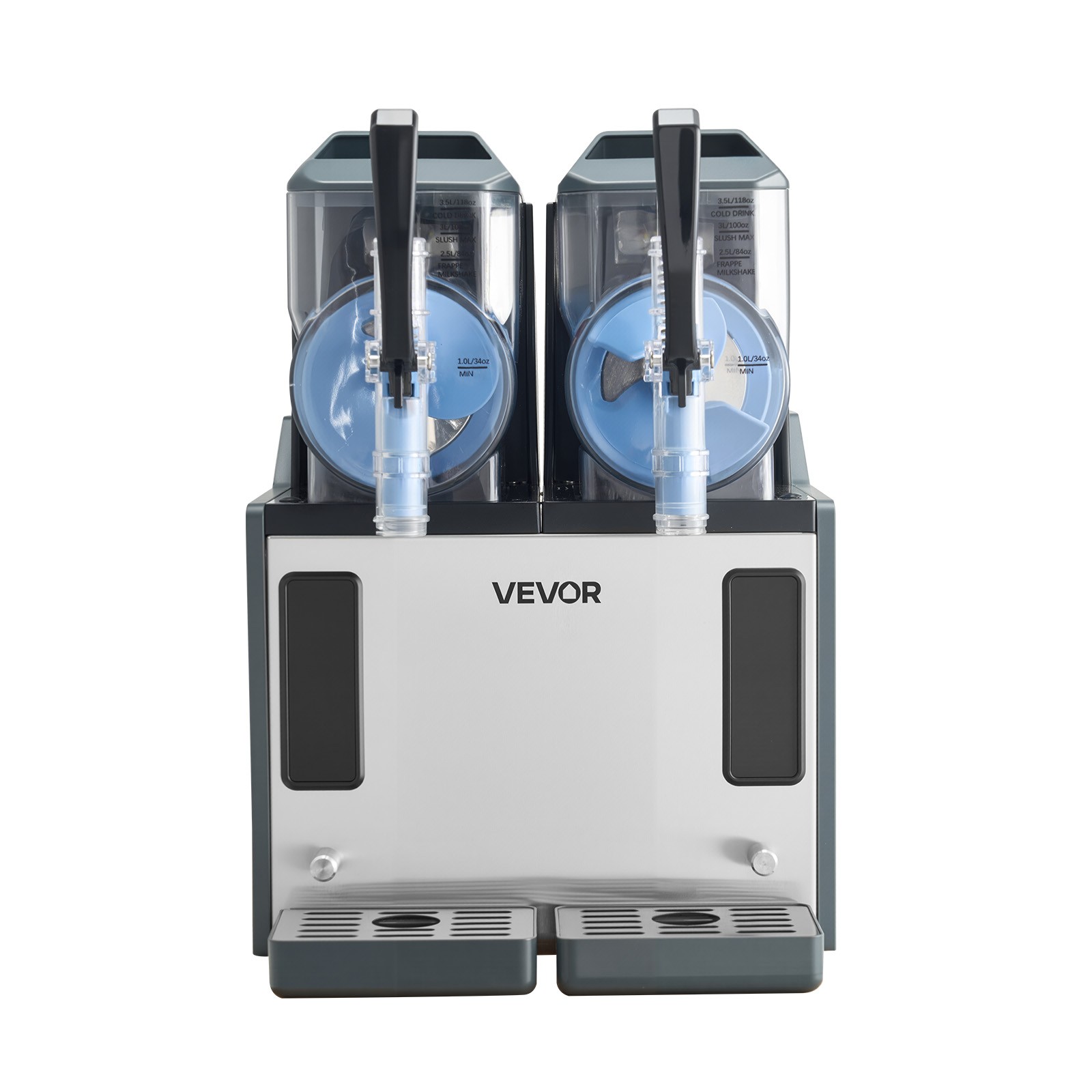VEVOR Slushy Machine 4L/135oz No Ice Needed Frozen Drink Maker with Dual Tanks