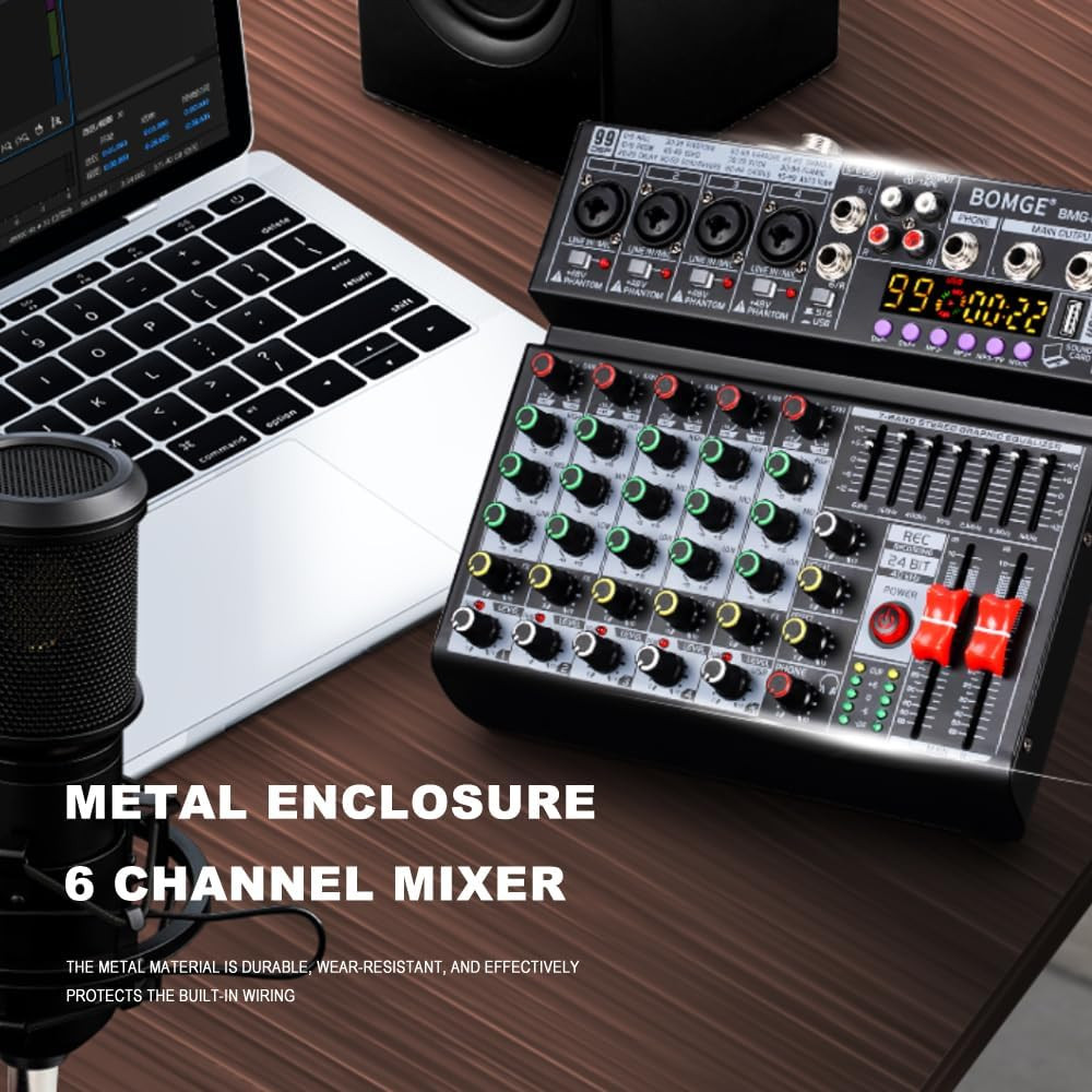 06A 6-Channel DJ Mixer with 99 DSP Effects & Bluetooth USB Interface