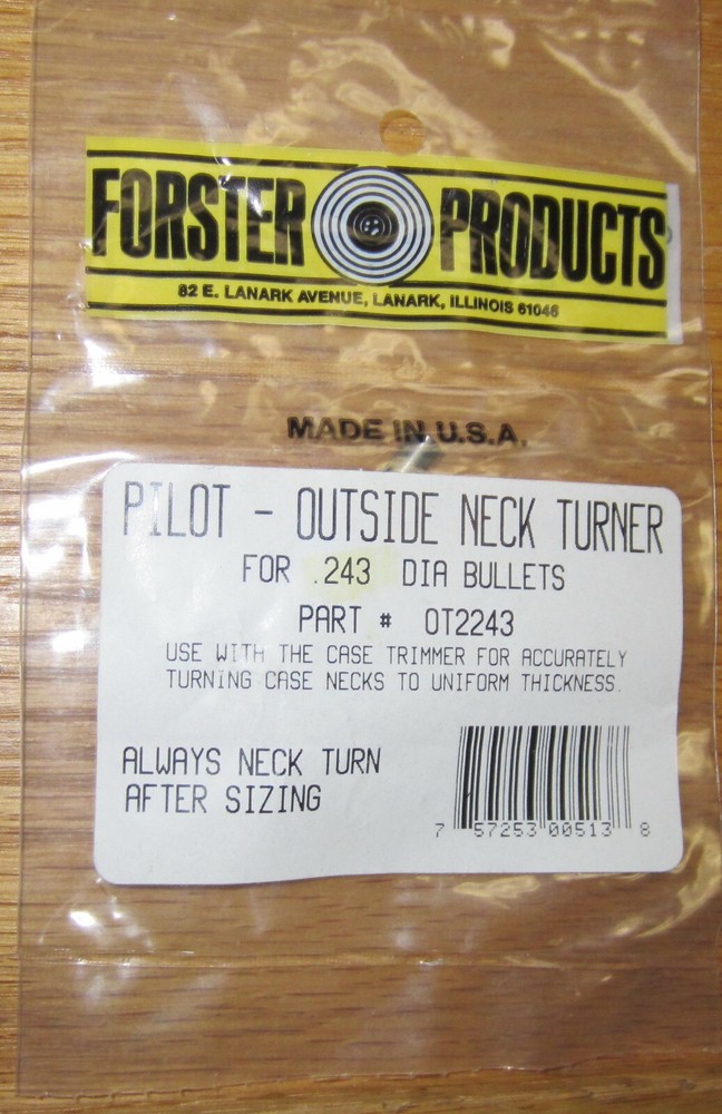 Forster Pilot- Outside Neck Turner .243