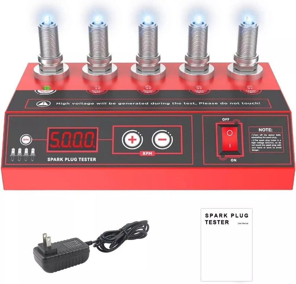 Car Spark Plug Tester Analyzer Ignition Coil Test Detect 5Socket Diagnostic Tool