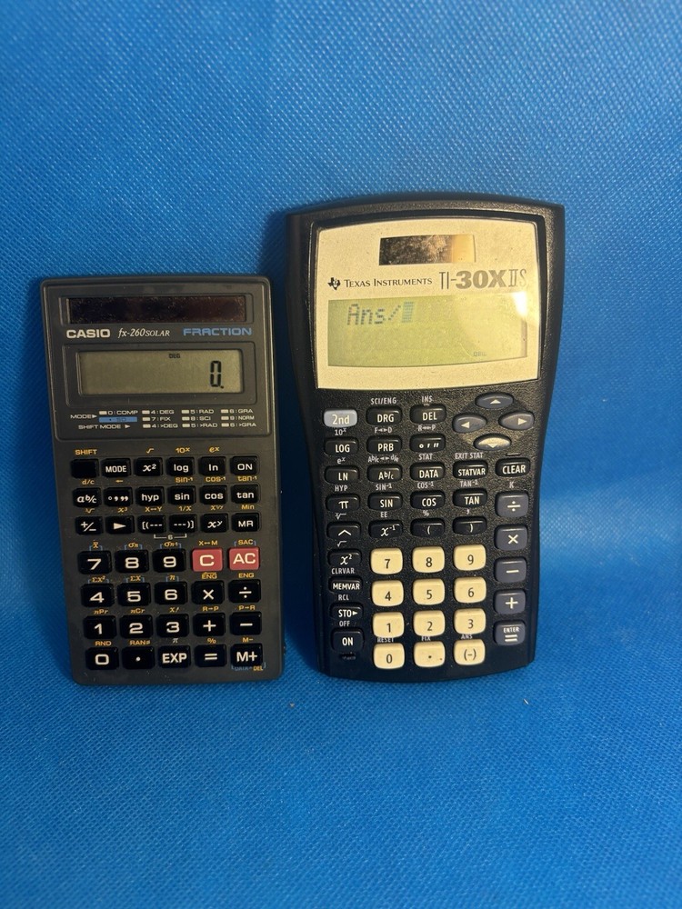Texas Instruments TI-30XIIS Calculator Bundle With Casio Fix 260 Solar