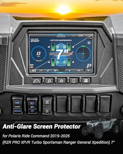 Compatible with Ride Command Ranger PRO Screen Protector Anti 7” Polaris 1-Pack