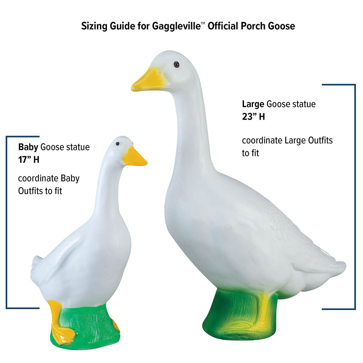 Large White Goose, Plastic Garden Décor, 23” High