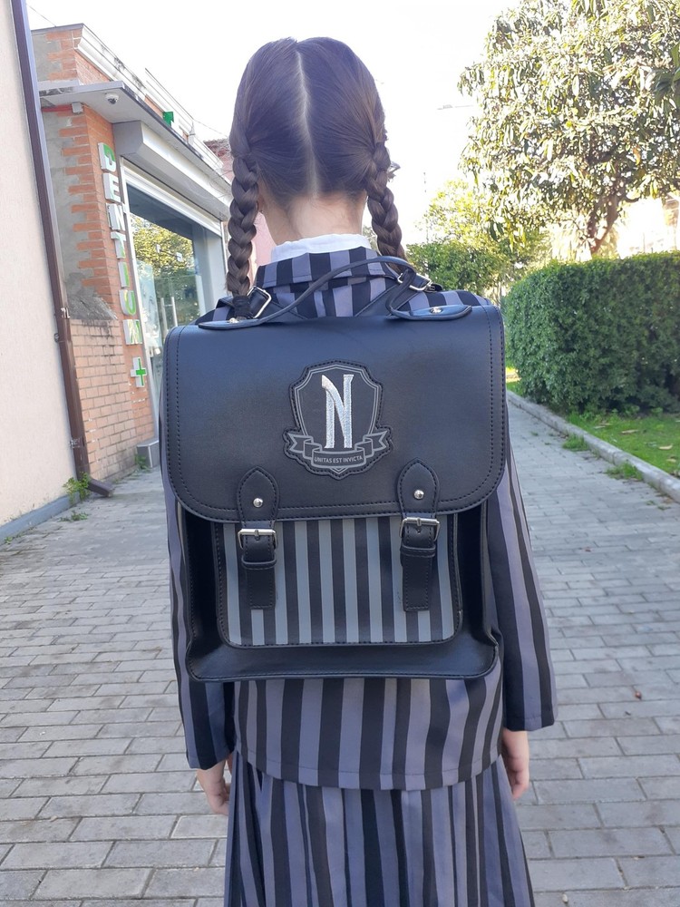 Gothic Backpack Black Faux Leather