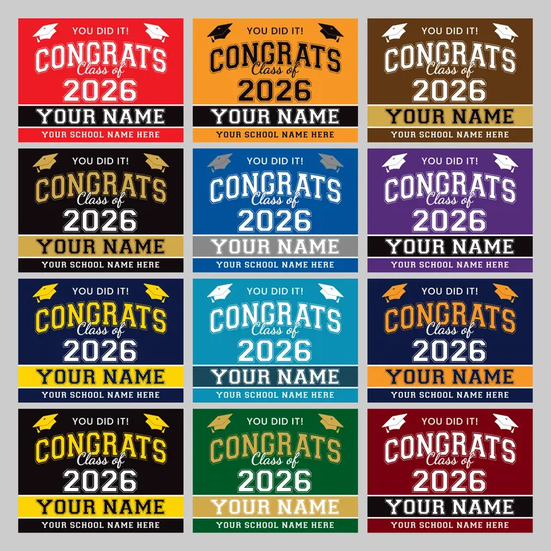Personalized Graduation Senior Yard Sign Custom Class
