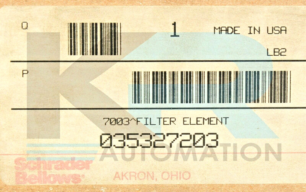 NEW Schrader Bellows 035327203 Filter Element 7003