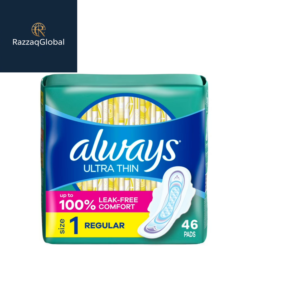 Always Ultra Thin Pads with Wings, Size 1, Regular, 46 count