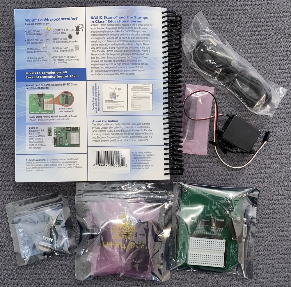 Parallax BASIC Stamp Activity Kit (COMPLETE) Programming Microcontroller Circuit