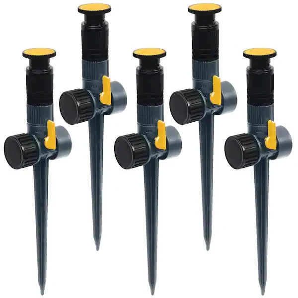 Multi Adjustable Spike Sprinkler (5-pack) | Ft Green Control Water Flow Melnor