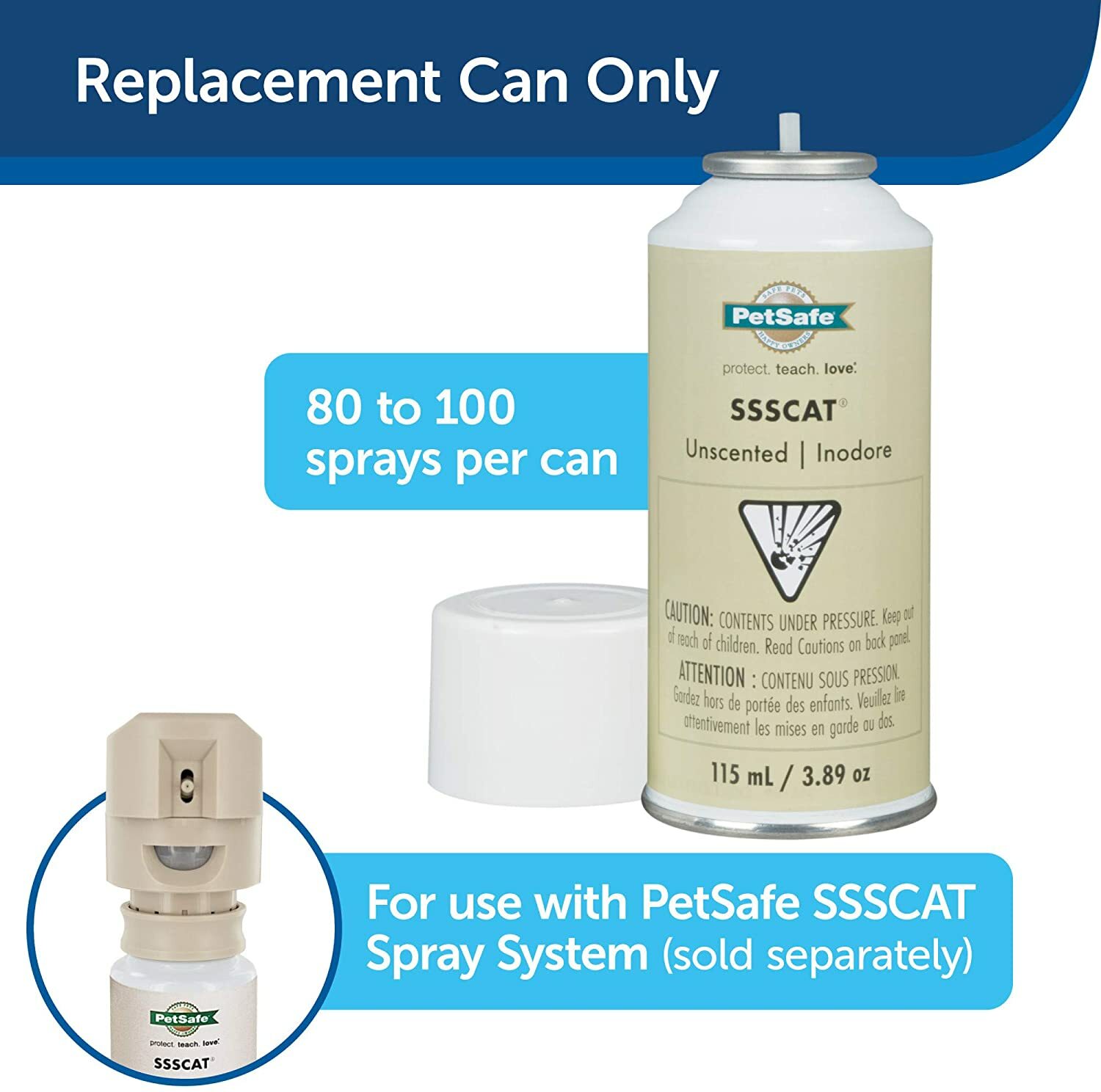 PetSafe PPD17-16165 Unscented Spray Refill Pet Deterrent- 3.89 oz / 115mL