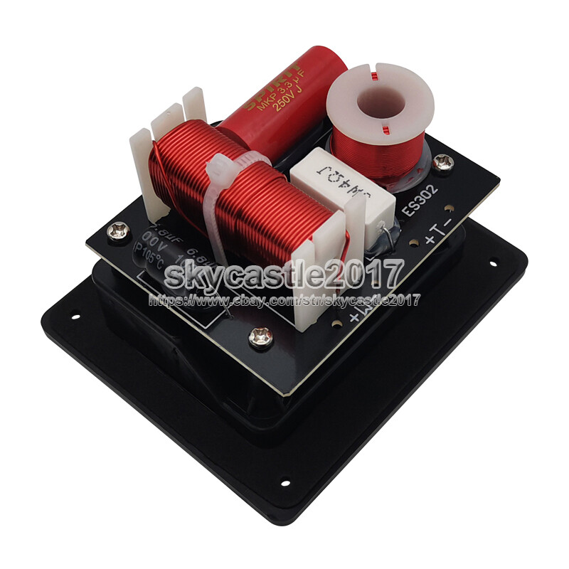 2pcs 2 Unit 2 Way Speaker Frequency Divider Crossover Filters with Junction Box
