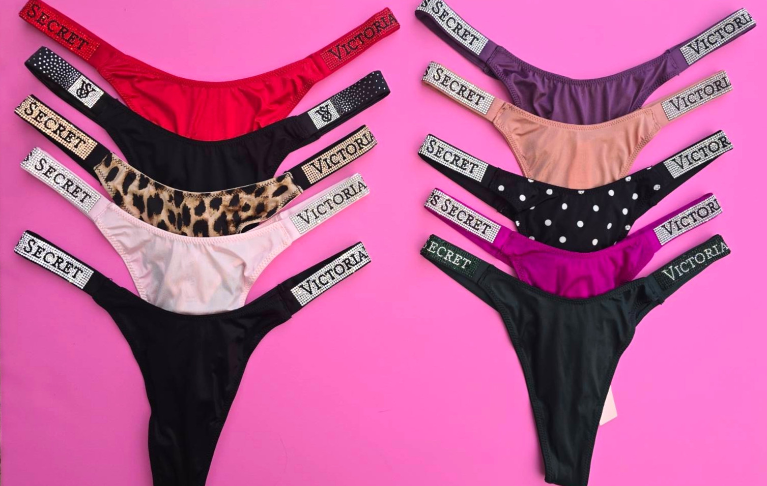 Victoria's Secret Shine Strap Thong Very Sexy Bling Panty Rhinestone NWT