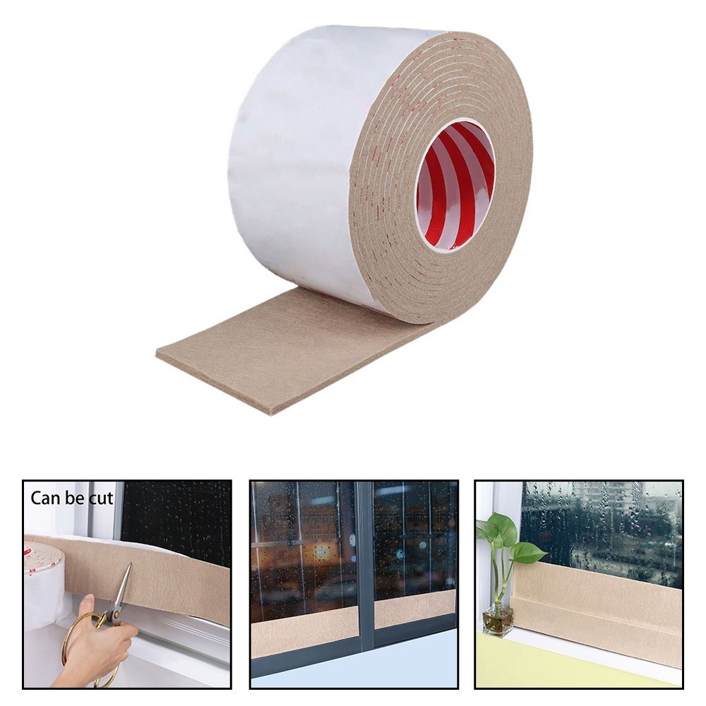 Easily Cuttable Anticondensation Sticker for Windows Brown Felt Design