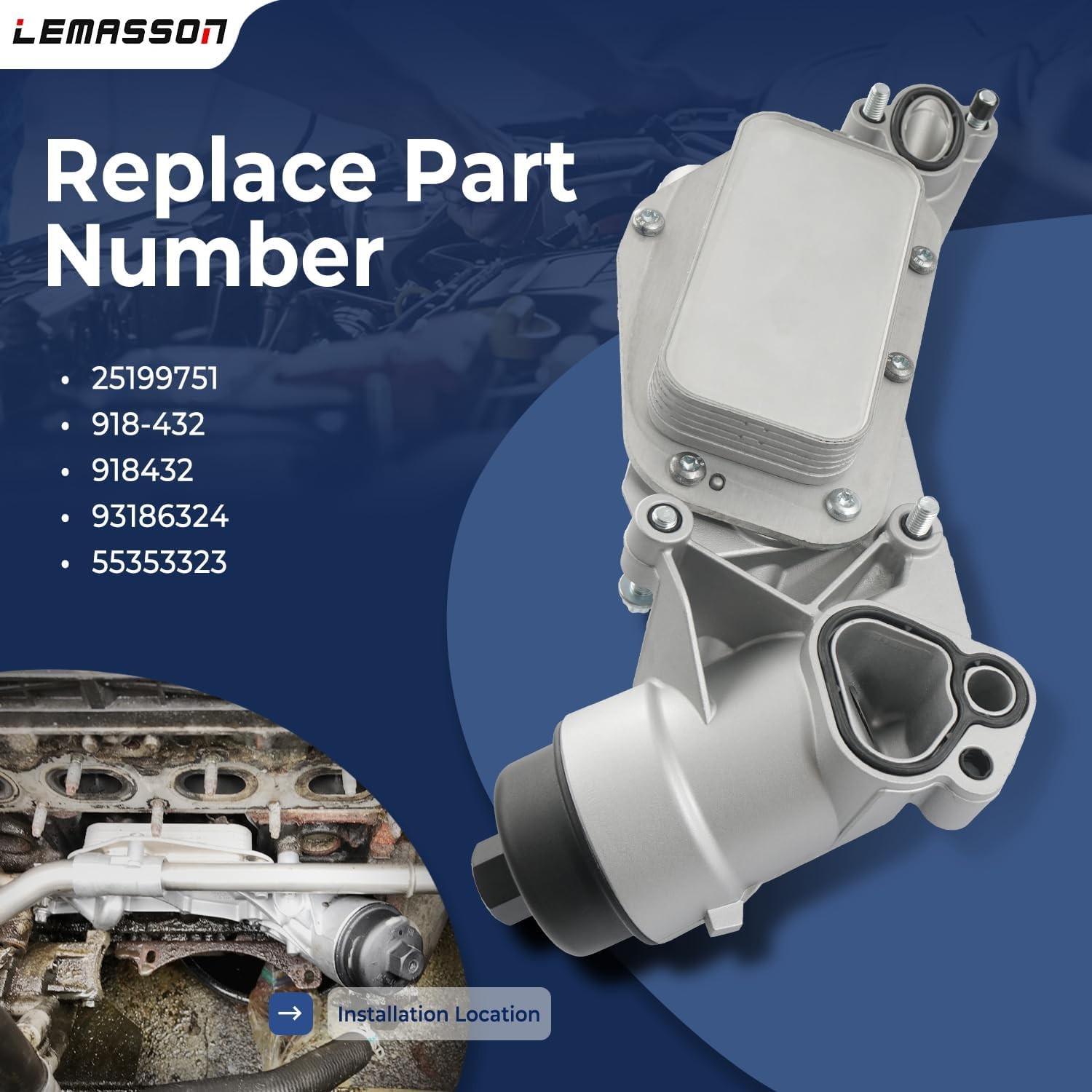 Engine Oil Cooler Filter Housing For Chevy Cruze Sonic Aveo 1.6L 1.8L 93186324