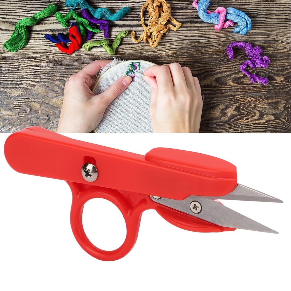 3Pcs Compact Red Stainless Steel Thread Snips, Small Sewing Scissors for Stit...