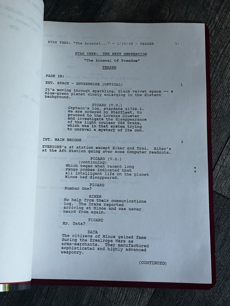 STAR TREK Script The Next Generation Arsenal Of Freedom 3rd Revision Final Draft