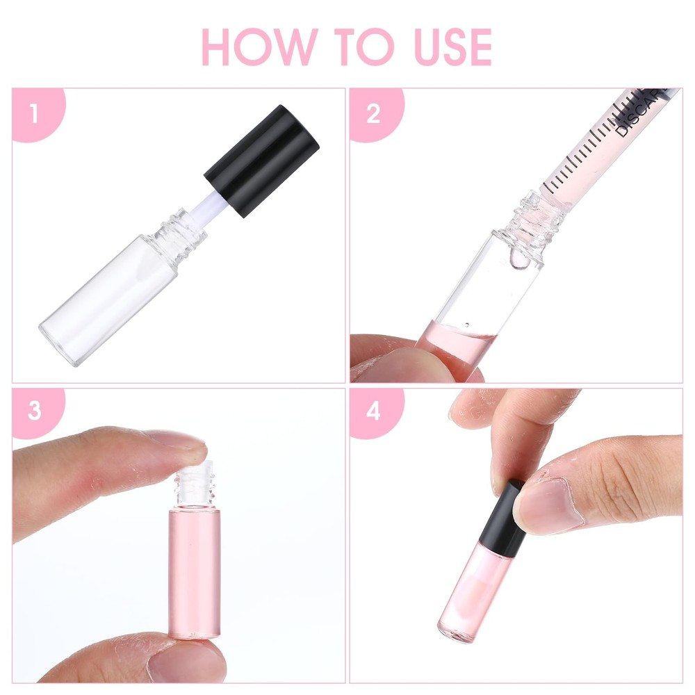 100Pcs Mini Lip Gloss Tubes â€“ Refillable Empty Lip Balm Containers for DIY ...