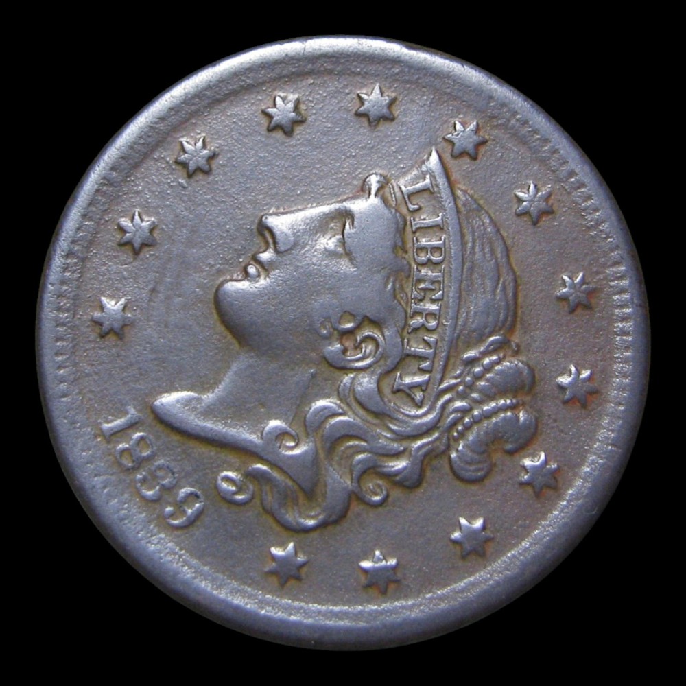 1839 Coronet Head Large Cent Penny ---- Nice Coin ---- #KK414