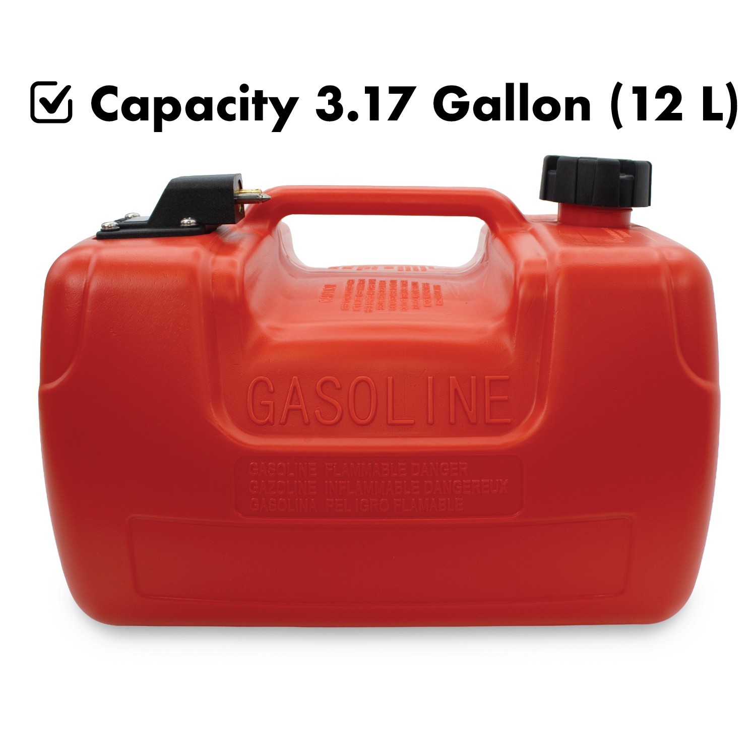 Portable 12L Marine Tank W/ Connector Fuel Tank Outboard Boat Motor