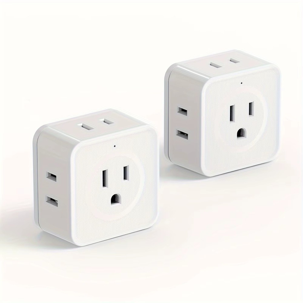 5 Way Multi Plug Outlet Extender, Wall Outlet Expander, Small Electrical Outlet