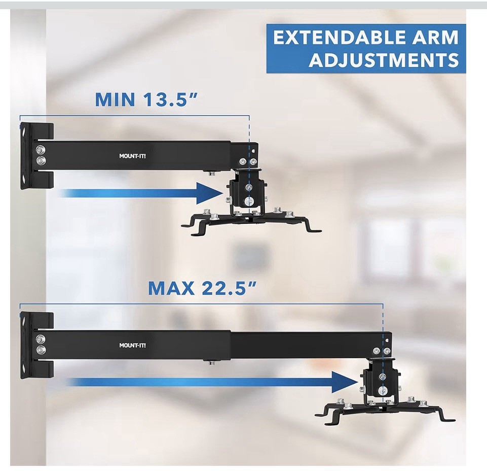 Mount-It! Full Motion Projector Wall & Ceiling Mount