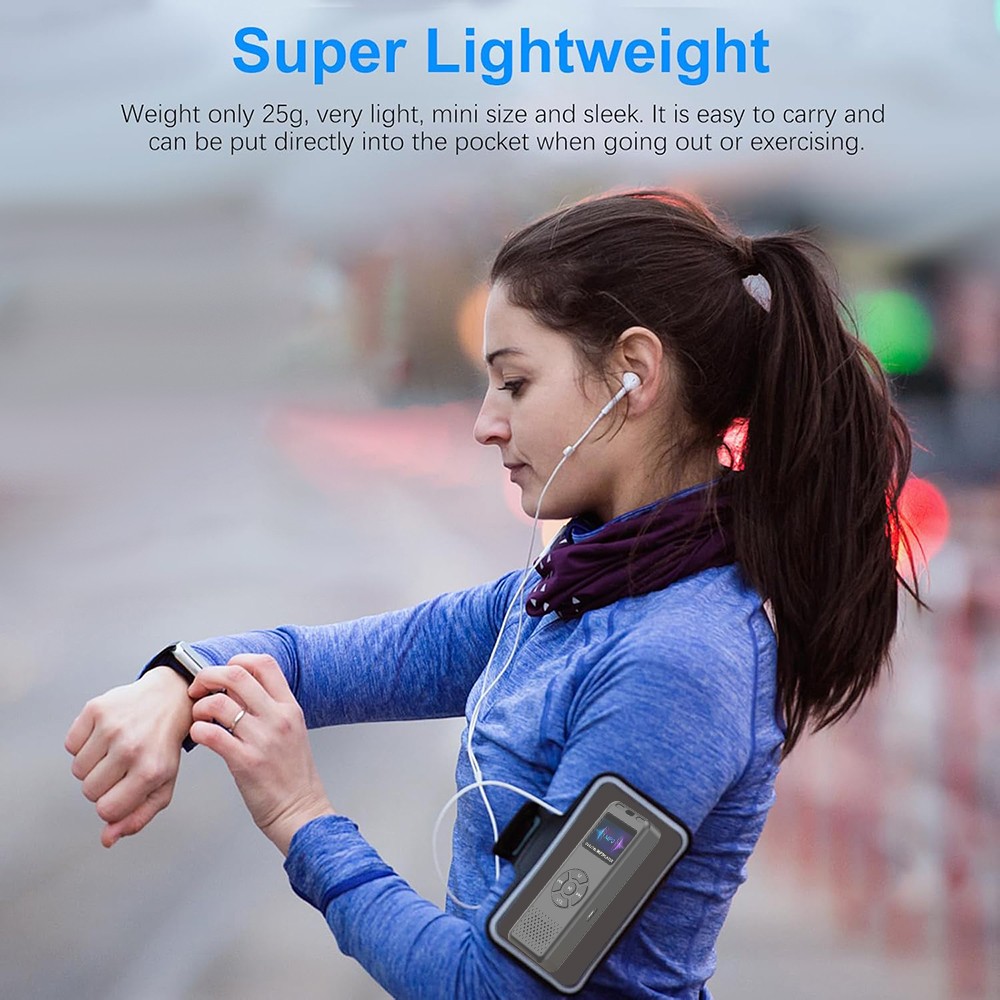 64GB Digital Voice Recorder w/ Playback FM radio Audio Recording & Play Music