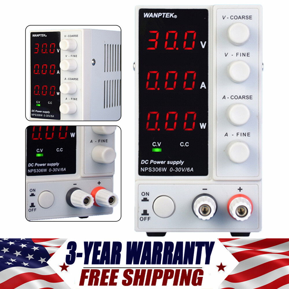 0-30V 0-6A Lab DC Bench Power Supply Variable Linear Adjustable Power Supply US