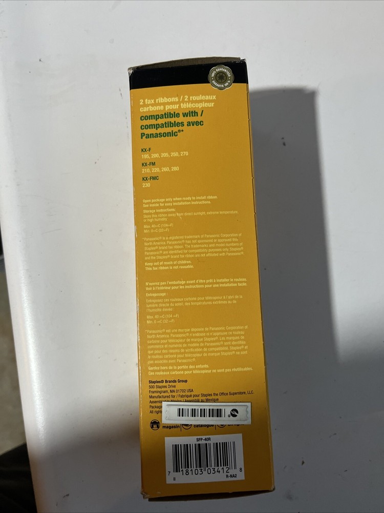 Panasonic 2 Fax Ribbon Sfp-40r