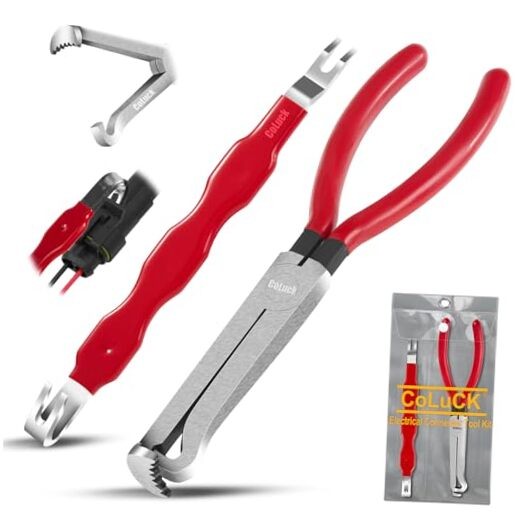 2Pcs Electrical Disconnect Pliers, Electrical Connector Straight 2Pcs Red
