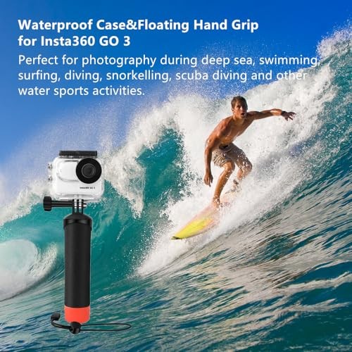 Waterproof Case&Floating Hand Grip Compatible with Insta360 GO 3, Protective