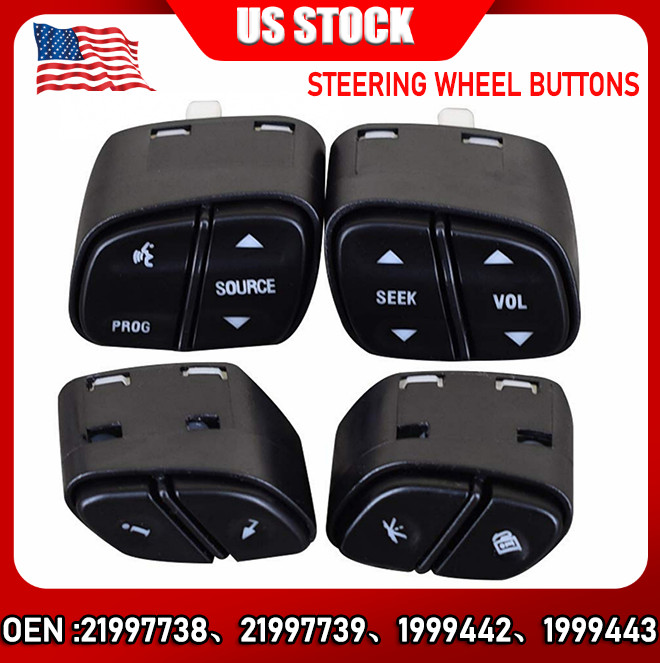 4* LED Light Steering Wheel Switch Control Buttons for 2003- 2006 Chevy Suburban