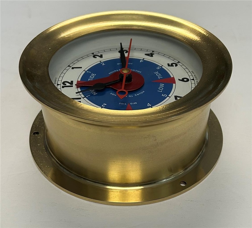 Chelsea Tide Clock - Maritime Tide Teller - 4" Dial 5-1/2" Solid Brass Case