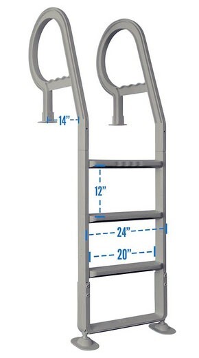 Champlain Plastics Above Ground Pool Deck Ladder Adjustable Upto 54"