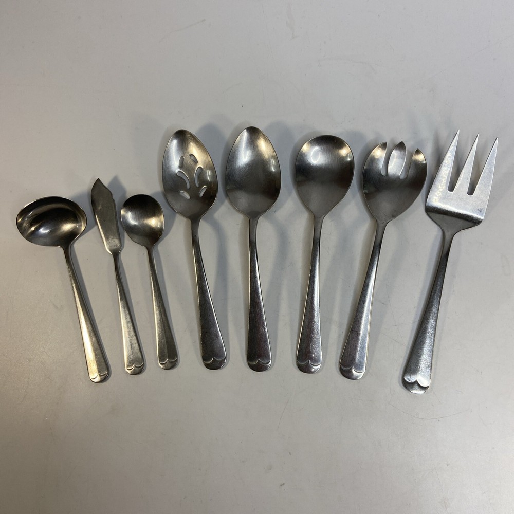 Main Course Korea Stainless Flatware Pattern MNF3 8 Piece Serving Set Silverware