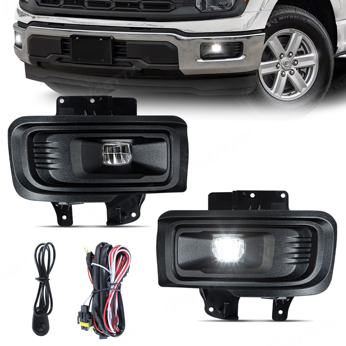 LED Front Fog Light Kits For 2024-2025 Ford F-150 F150 STX XL XLT Left & Right