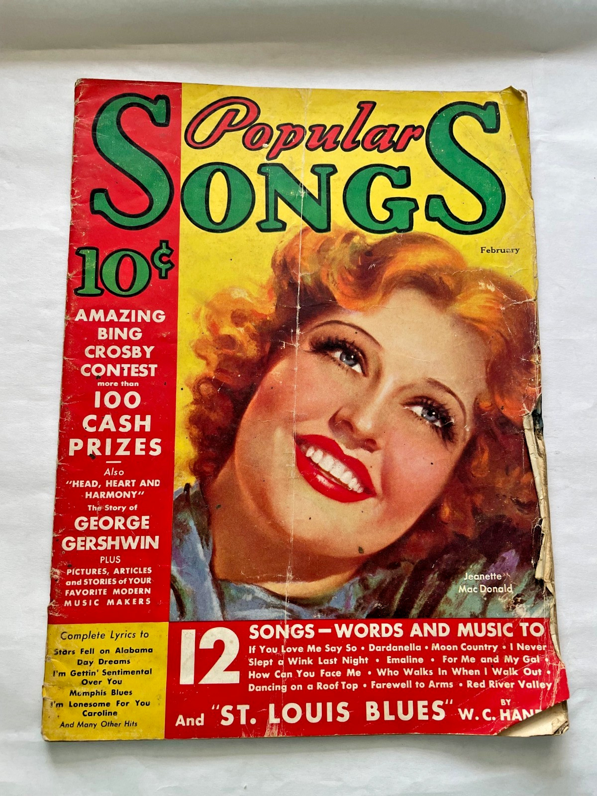Popular Songs Magazine Feb Bing Crosby Contest Vintage Sheet Music Ads 1930s